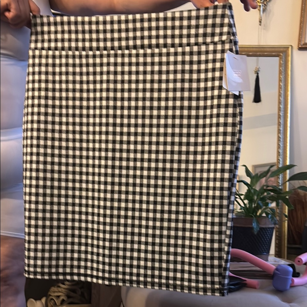 Checkered Black and White Skirt